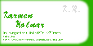 karmen molnar business card